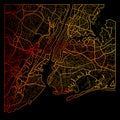 New York City color map Royalty Free Stock Photo