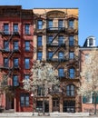 New York City in Spring - Old buildings in the East Village of Manhattan Royalty Free Stock Photo