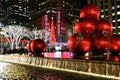 New York City landmark, Radio City Music Hall in Rockefeller Center decorated with Christmas decorations Royalty Free Stock Photo