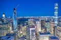 NEW YORK CITY - DECEMBER 7, 2018: Night skyline of Midtown Manhattan, aerial view at night Royalty Free Stock Photo