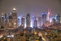 NEW YORK CITY - DECEMBER 1, 2018: Night skyline of Midtown Manhattan, aerial view at night Royalty Free Stock Photo