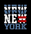 NEW YORK CITY design typography, vector design text illustration, poster, banner, flyer, postcard , sign, t shirt graphics, print Royalty Free Stock Photo