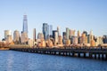 New York City downtown skyline. Financial district and World Trade Center. Royalty Free Stock Photo