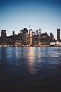 New York City at dusk, color toned picture Royalty Free Stock Photo