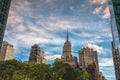 New York City. Empire State Building, Skyscrapers and Cloudy Blue Sky Royalty Free Stock Photo