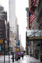 New York City empty streets with tall buildings and skyscrapers in Manhattan. Royalty Free Stock Photo