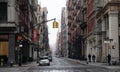 New York City empty streets with tall buildings and skyscrapers in Manhattan. Royalty Free Stock Photo