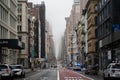 New York City empty streets with tall buildings and skyscrapers in Manhattan. Royalty Free Stock Photo