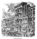 New York city. Engraving illustration