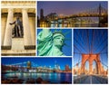 New York City famous landmarks picture collage Royalty Free Stock Photo