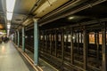 New York City Famous Subway. Historic and Old Public Transit System. Waiting for the Train