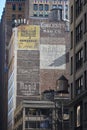 Vintage advertisement on building wall in Manhattan