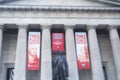 New york city federal hall and george washington statue Royalty Free Stock Photo