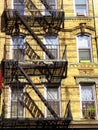 New York city fire escape ladder Royalty Free Stock Photo