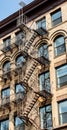 New York City Fire escape stairs. Royalty Free Stock Photo