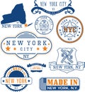 New York City, generic stamps and signs