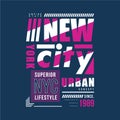 New york city graphic typography design t shirt vector art Royalty Free Stock Photo