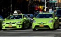 New York City: Green Taxis on Broadway