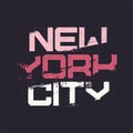 New York City grunge stylized graphic t-shirt vector design