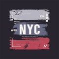 New York City grunge stylized graphic t-shirt vector design