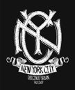 New York City, Grunge T-shirt Print design Royalty Free Stock Photo