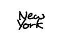 New York city handwritten word text hand lettering. Calligraphy text. Typography in black color