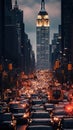 New york city with high traffic congestion at peak hour Royalty Free Stock Photo