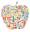 New York City icons and symbols Royalty Free Stock Photo