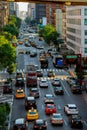 NEW YORK CITY - Jujy 02, 2018: cars and yellow taxi cabs - Traffic jam in Manhattan downtown - postcard of New York City Royalty Free Stock Photo