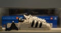 Adidas Superstar LEGO Shoe model at newly opened LEGO flagship store on Fifth Avenue in Manhattan