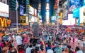 NEW YORK CITY - JUNE 12, 2013: Night view of Times Square lights Royalty Free Stock Photo