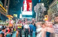 NEW YORK CITY - JUNE 12, 2013: Night view of Times Square lights Royalty Free Stock Photo