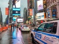 NEW YORK CITY - JUNE 2013: NYPD car in Times Square. The city at Royalty Free Stock Photo