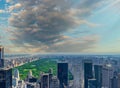 NEW YORK CITY - JUNE 10, 2013: Panoramic aerial view of Midtown Manhattan skyline with Central Park Royalty Free Stock Photo