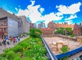 NEW YORK CITY - JUNE 8, 2013: Panoramic view of High Line crowded with tourists Royalty Free Stock Photo