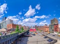 NEW YORK CITY - JUNE 8, 2013: Panoramic view of High Line crowded with tourists Royalty Free Stock Photo