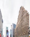 NEW YORK CITY - JUNE 2013: Times Square ads on a cloudy day. New Royalty Free Stock Photo