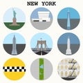 New York City landmarks & symbols - vector