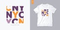 New York City letter t-shirt design, poster, typography. Vector illustration