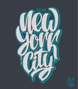 New York city, lettering design Hand written phrase.