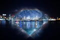 New york city lights coastline in diamond Royalty Free Stock Photo