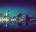 New York City Lights Scenic Bridge View Concept Royalty Free Stock Photo