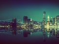 New York City Lights Scenic Bridge View Concept Royalty Free Stock Photo