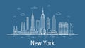 New York city line art vector illustration