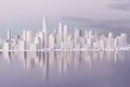 New York City lower Manhattan downtown skyline in the sunset. Low poly winter wonderland in NY Royalty Free Stock Photo