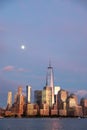 New York city lower Manhattan skyline at twilight Royalty Free Stock Photo