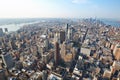 New York City Manhattan aerial view with skyscrapers in a sunny day Royalty Free Stock Photo