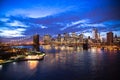 New York City Manhattan Brooklyn Bridge night Royalty Free Stock Photo