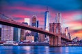 New York City, Manhattan and Brooklyn Bridge - USA Royalty Free Stock Photo