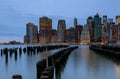 New York City. Manhattan downtown skyline skyscrapers in dusk evening Royalty Free Stock Photo